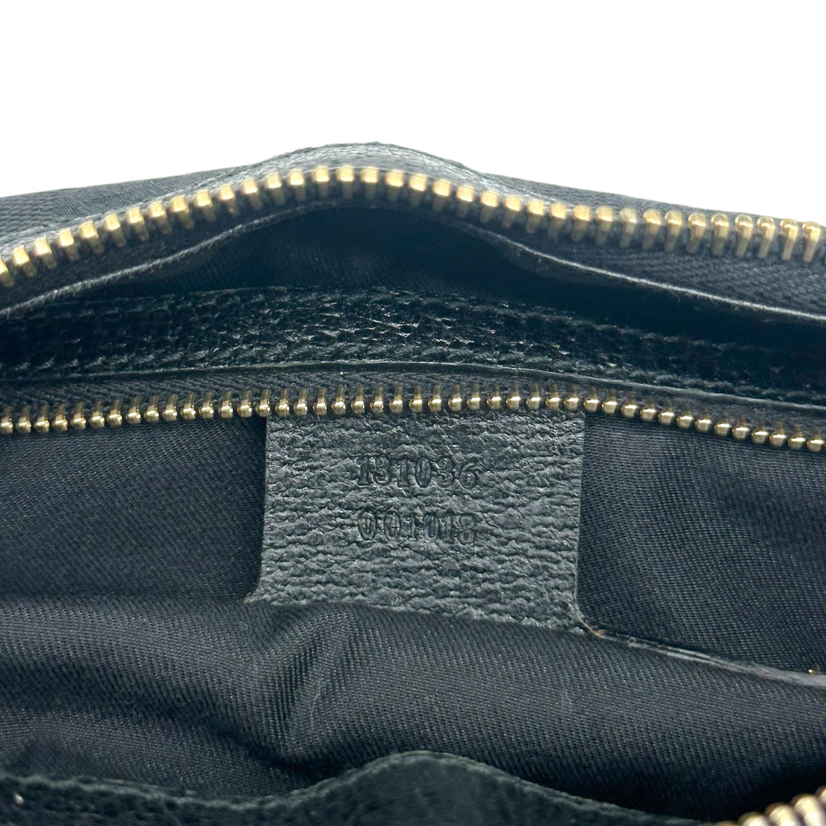 Gucci Black Monogram & Gold Bamboo Web Stripe Crescent Shoulder Bag