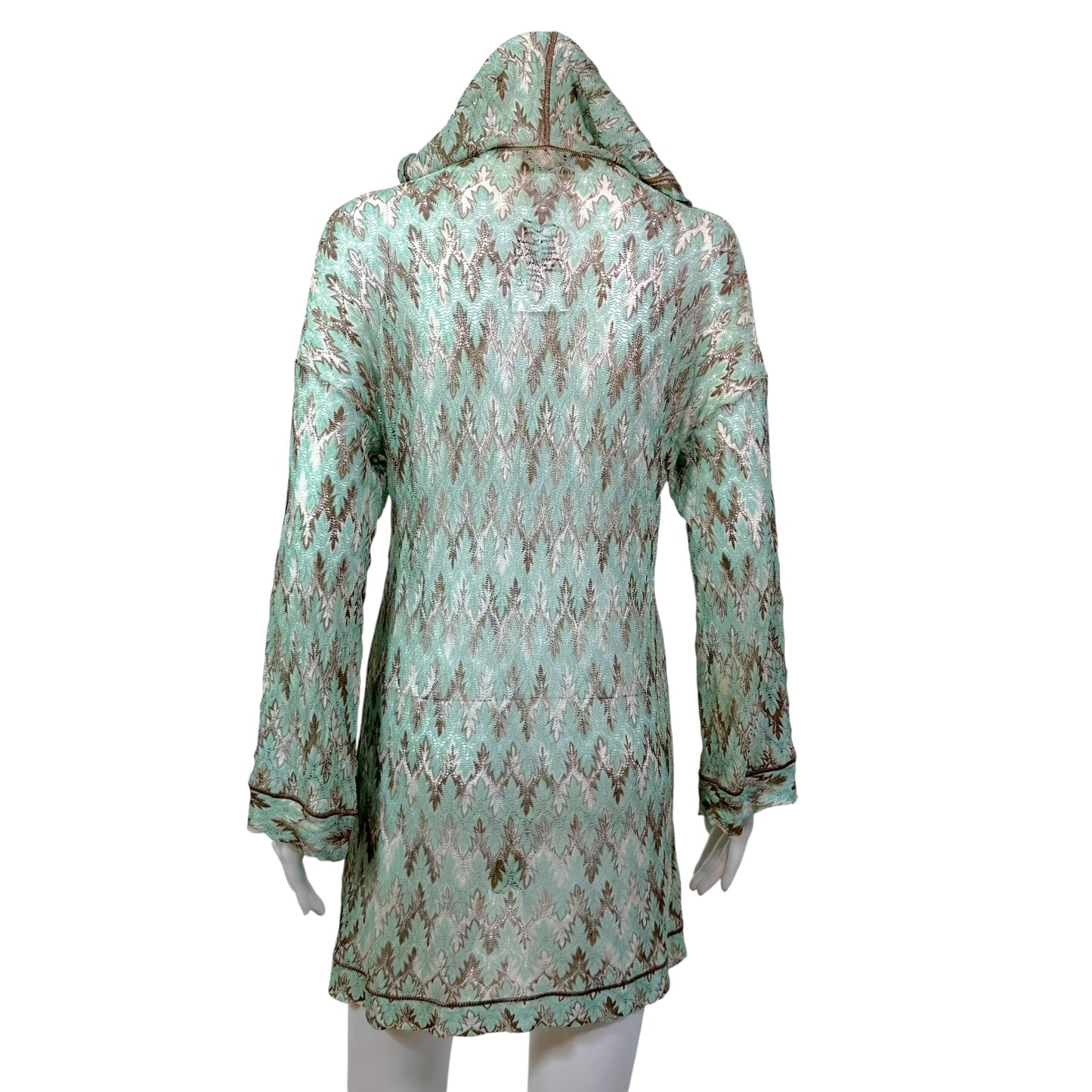 Missoni Mare Turquoise & Brown Hooded Mini Dress