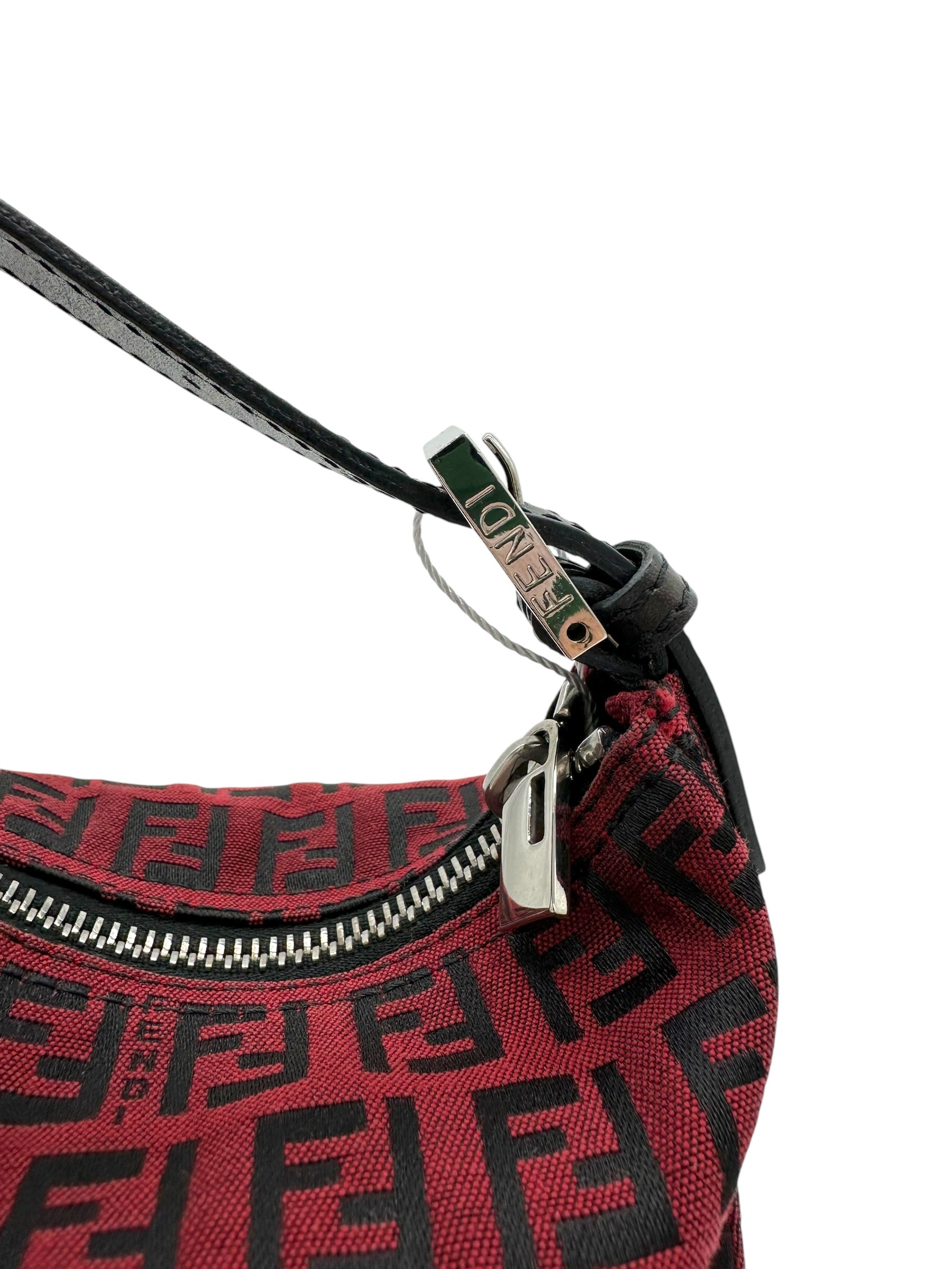 Fendi Red & Black Zucchino Monogram Pochette Bag - Outfit Repeater