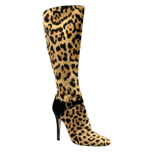 Roberto Cavalli Leopard Print Ponyhair Heeled Boots