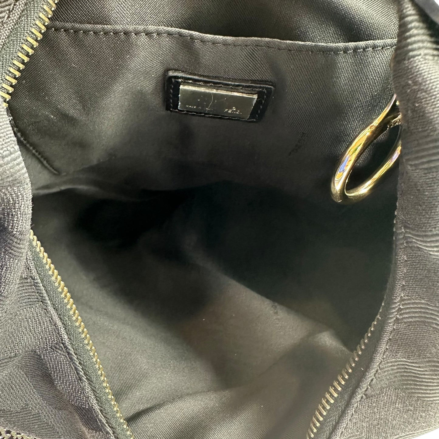 Fendi Black Zebra Print Shoulder Bag