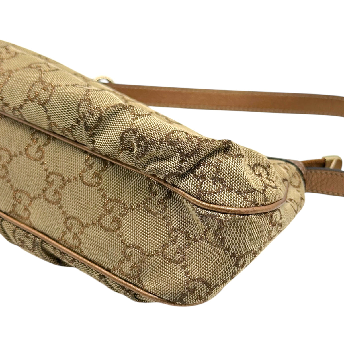 Gucci Bronze Metallic Monogram Pochette Bag