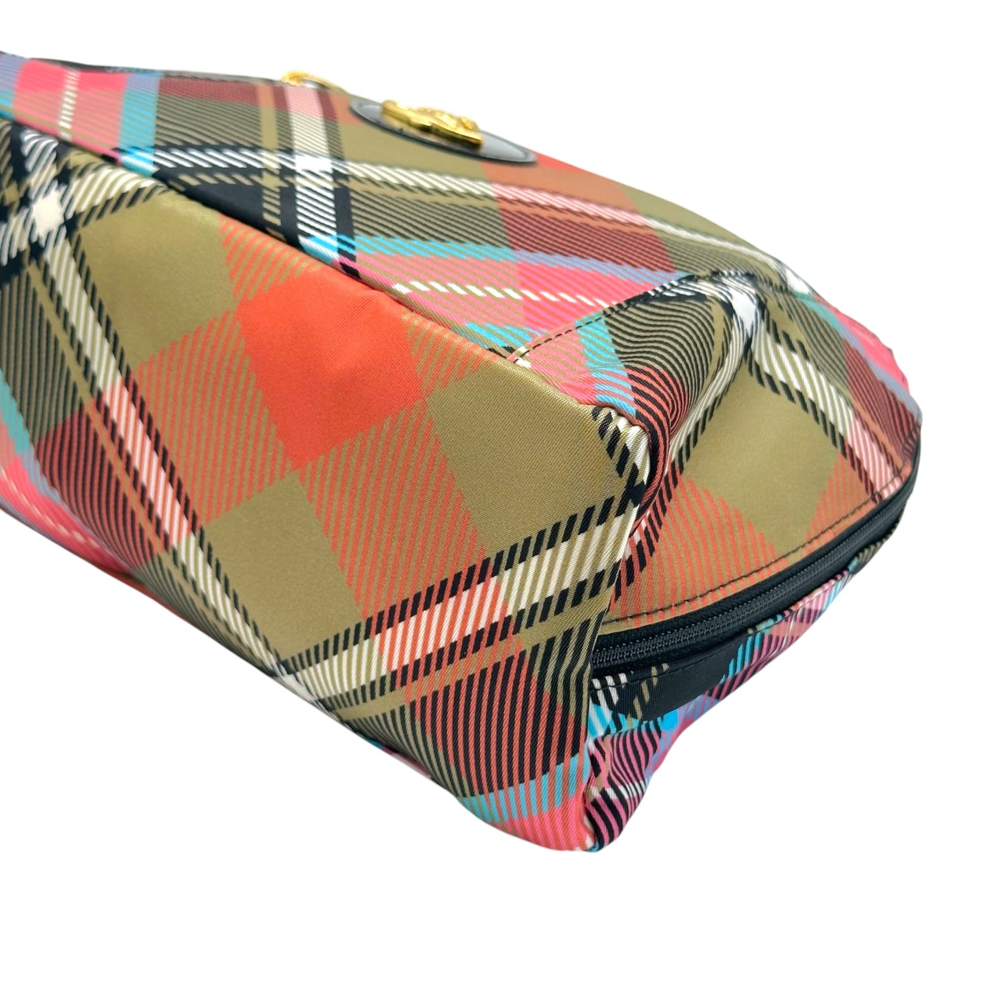 Vivienne Westwood Nylon Cosmetic Bag Multicolor Plaid Print
