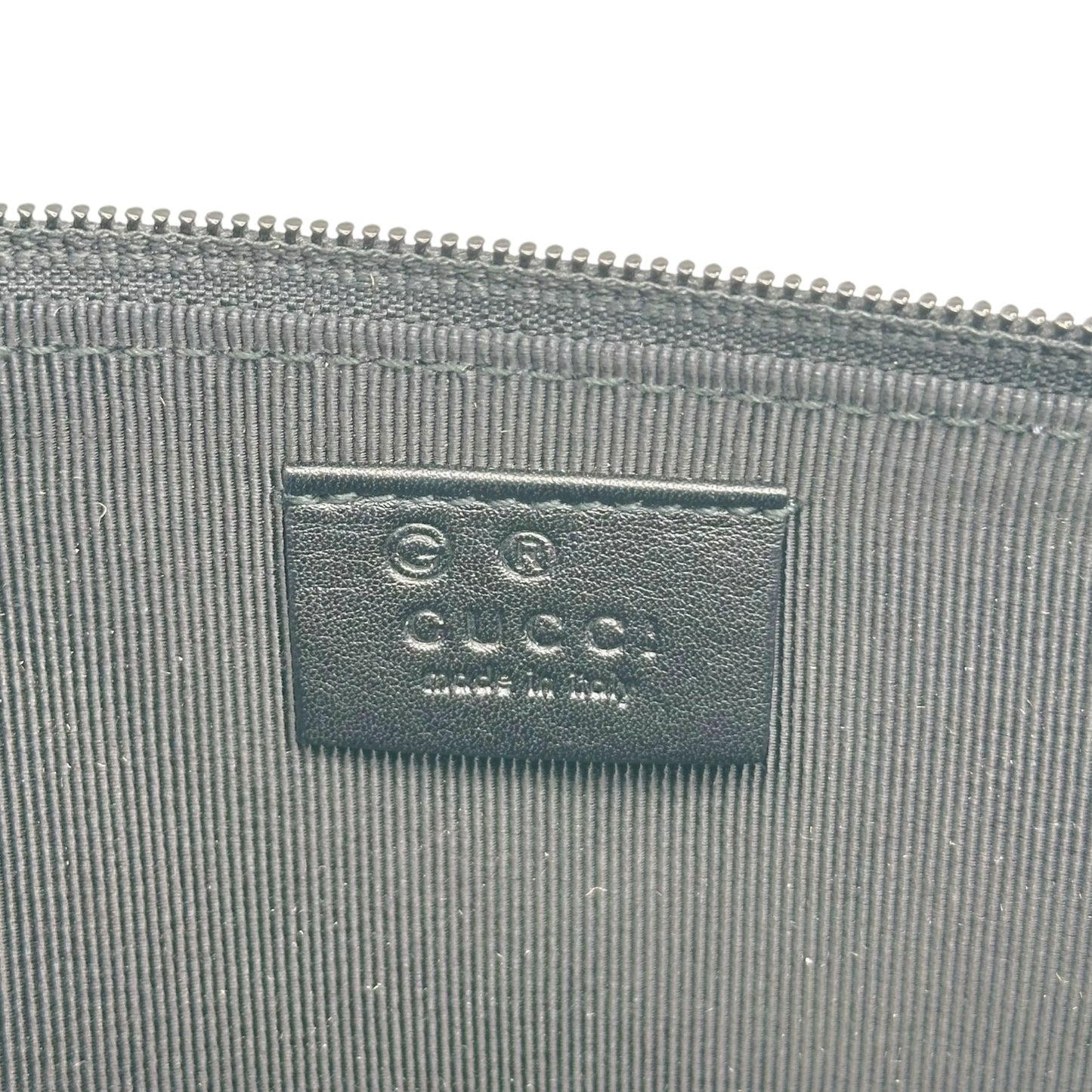 Gucci Black Gold Lizard Skin Boat Pochette Bag