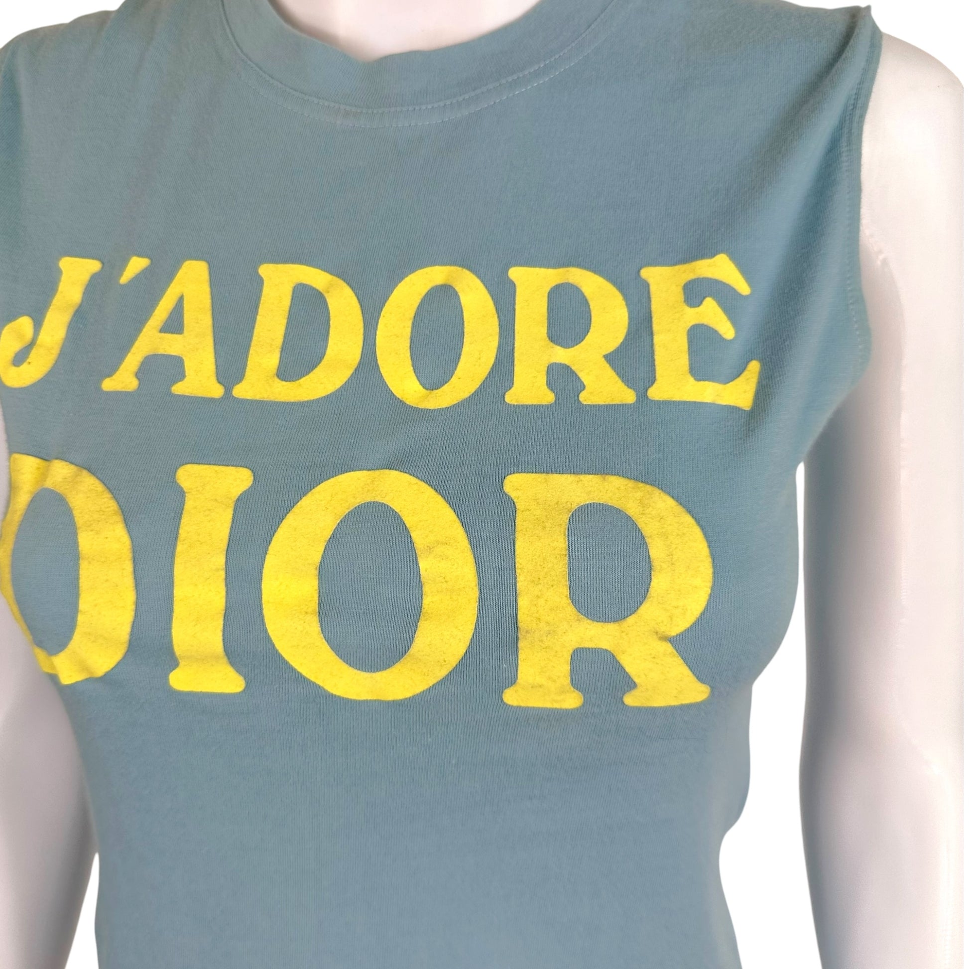 Christian Dior Light Blue Yellow Tank Top