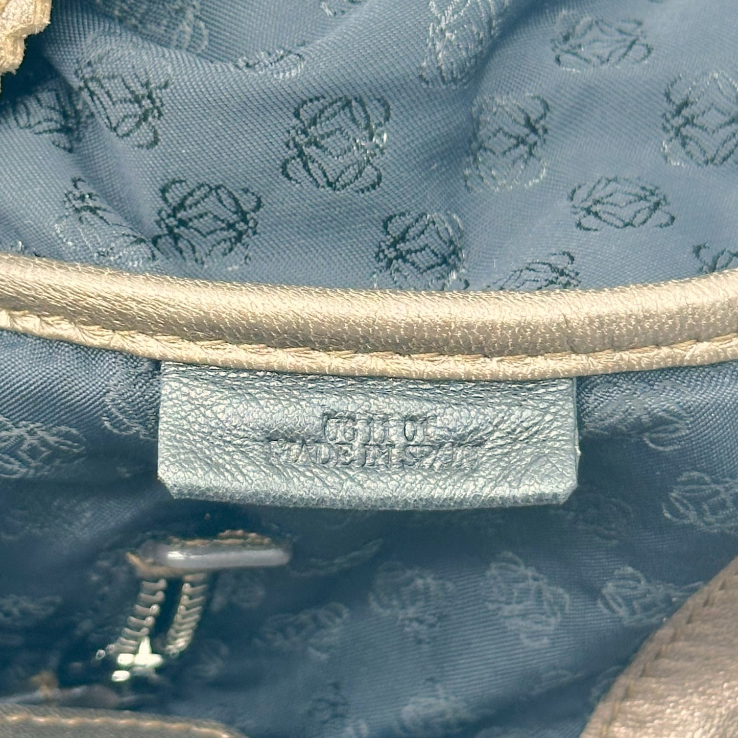 Loewe Brown Metallic Lambskin Bucket Shoulder Bag w/ Fringe Charms