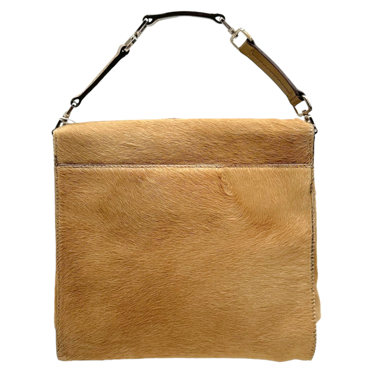 Prada Tan Ponyhair Turnlock Handbag