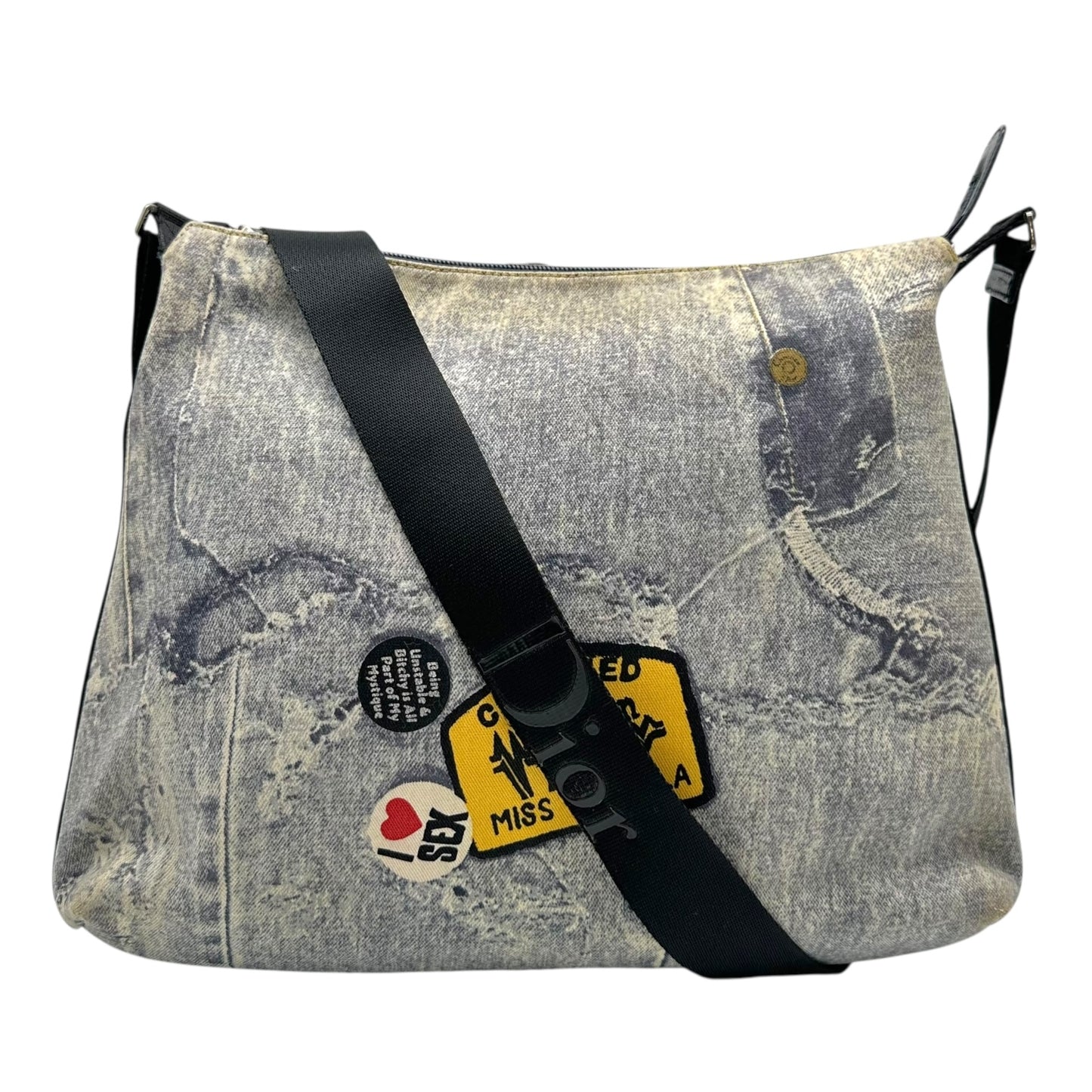 Christian Dior Miss Diorella Denim Printed Satchel Bag