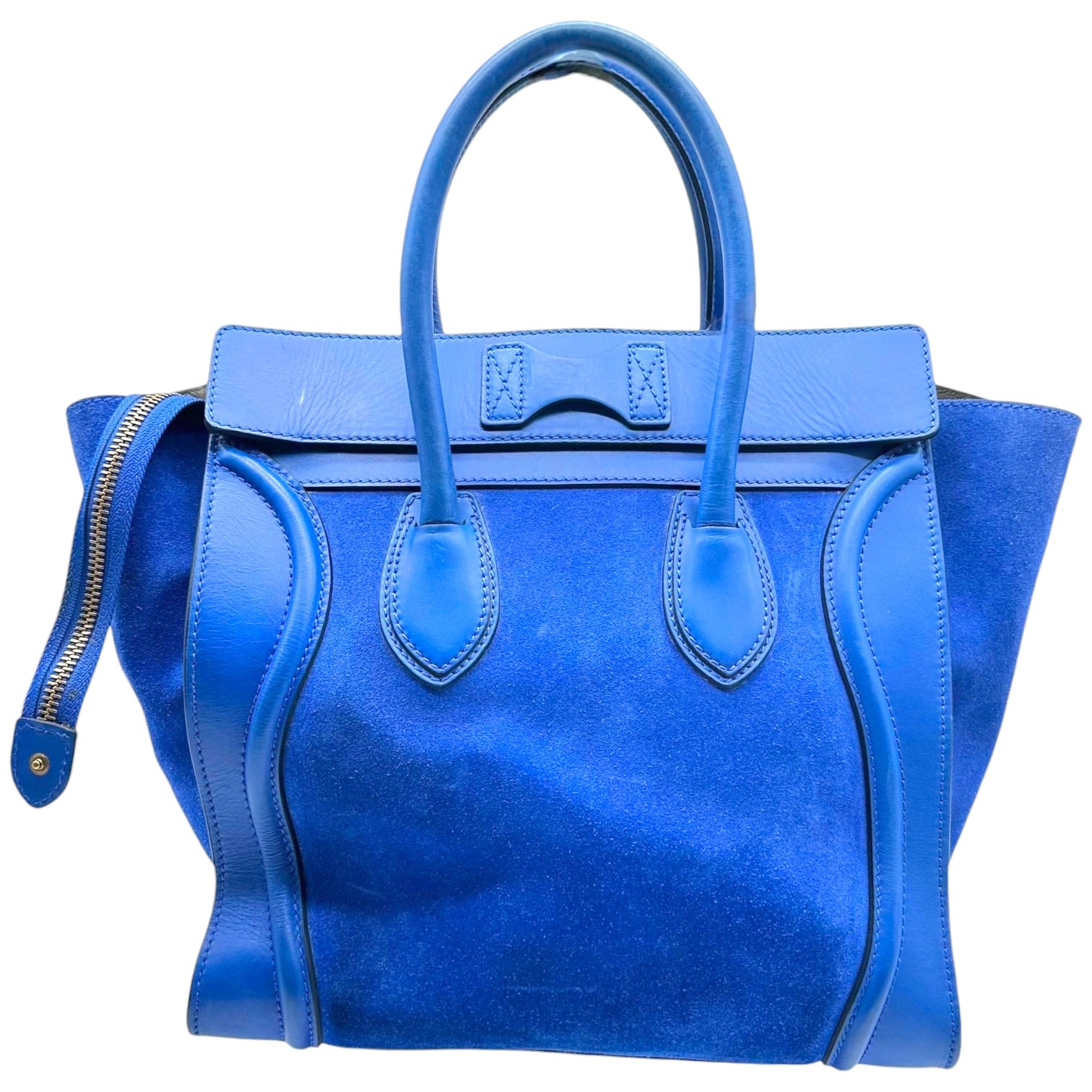 Celine Phantom Tote Cobalt Blue Suede Leather