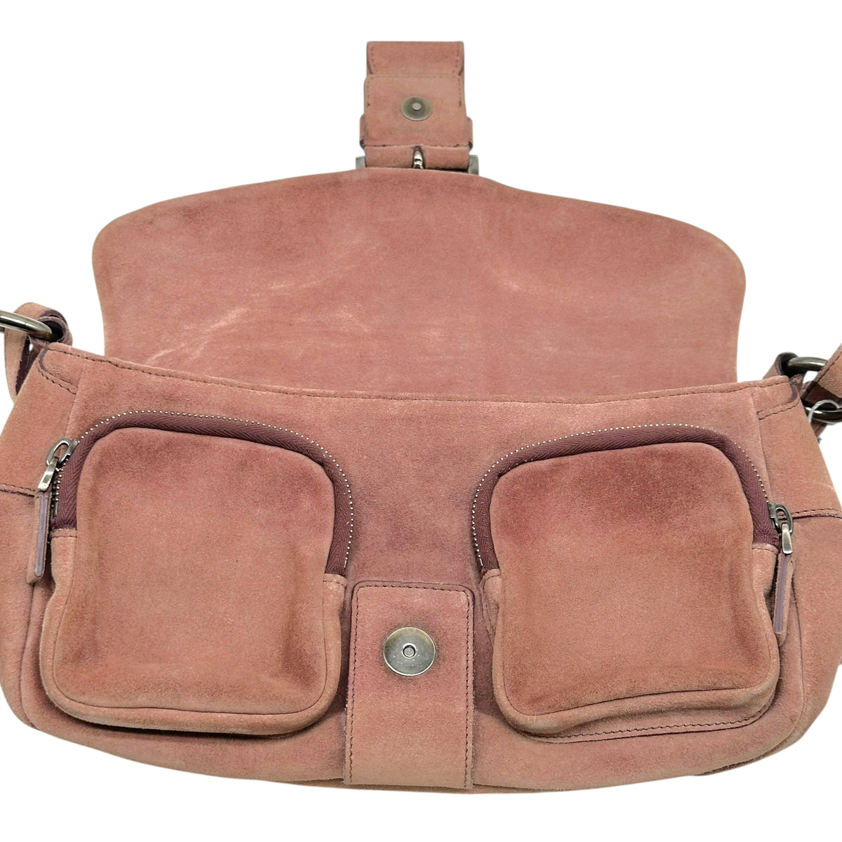 Prada Suede Shoulder Bag Dusty Rose Pink