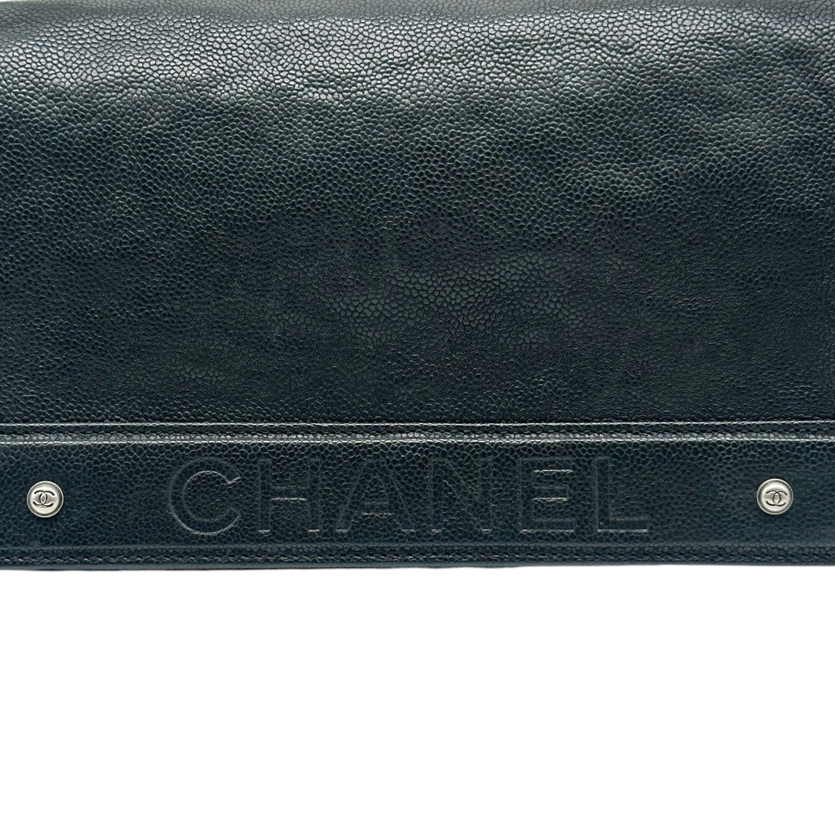 Chanel Black Caviar Leather LAX Chain Strap Shoulder Bag 2005-06