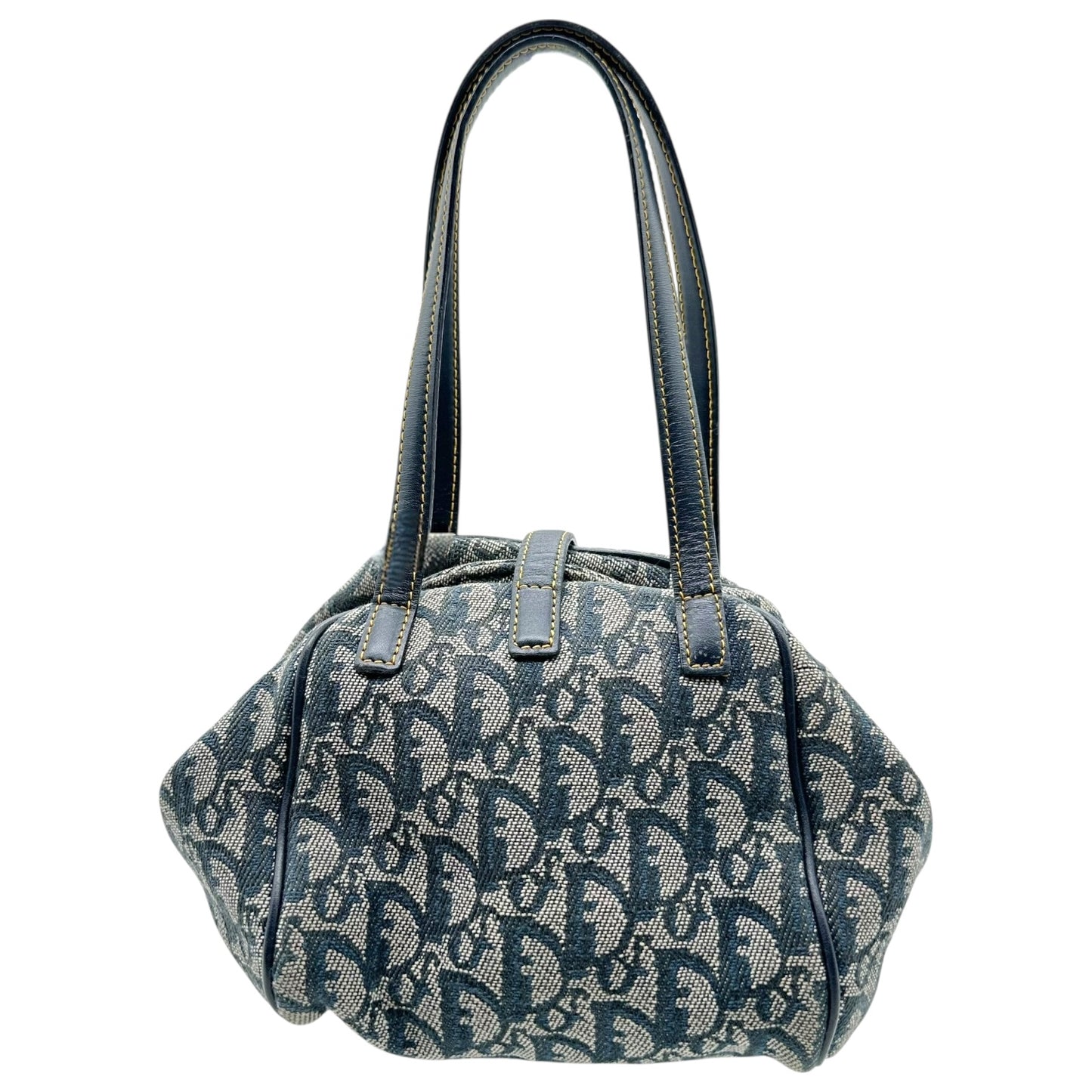 Christian Dior Navy Blue Trotter Monogram Mini Bowler Bag