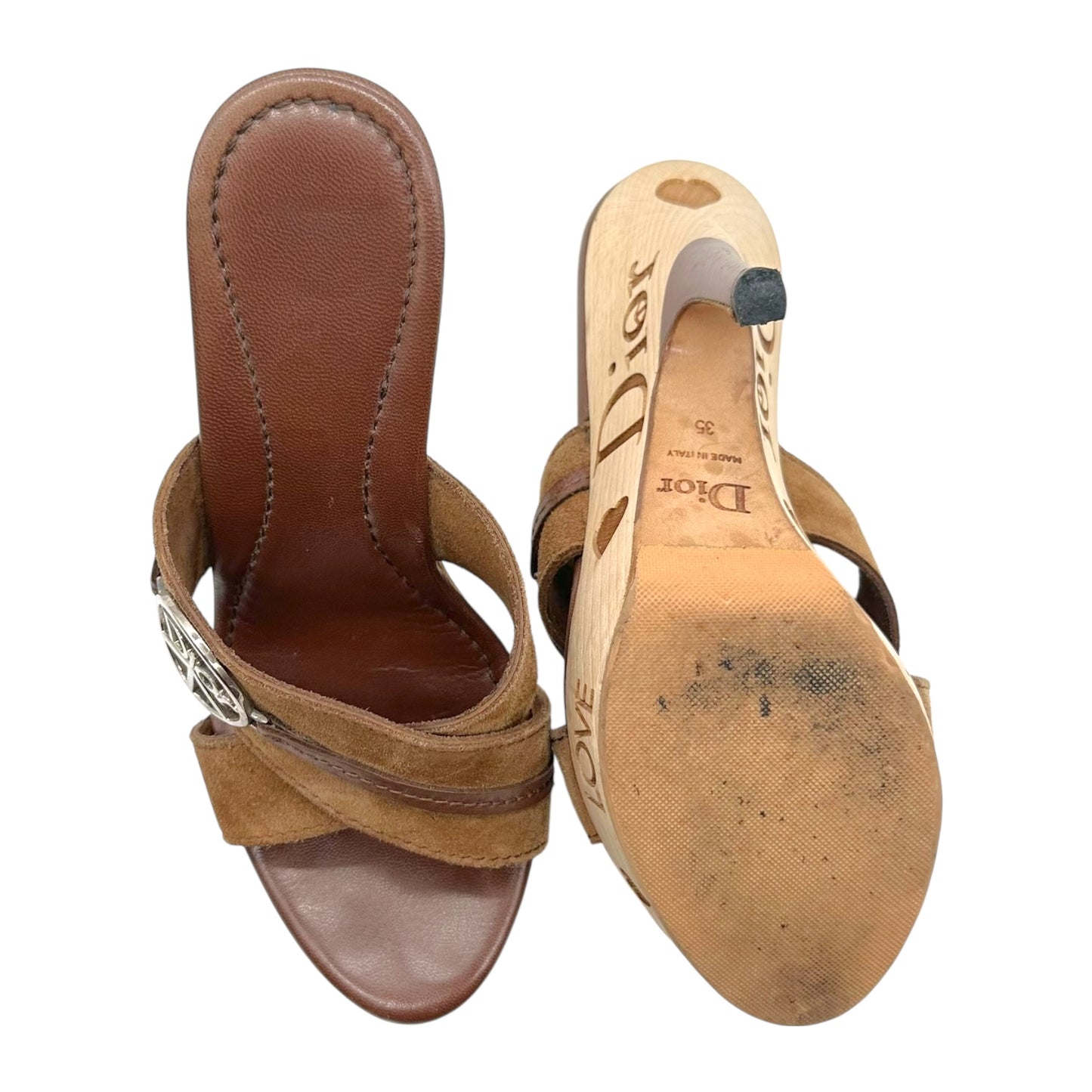 Christian Dior Peace Wooden Platform Heels