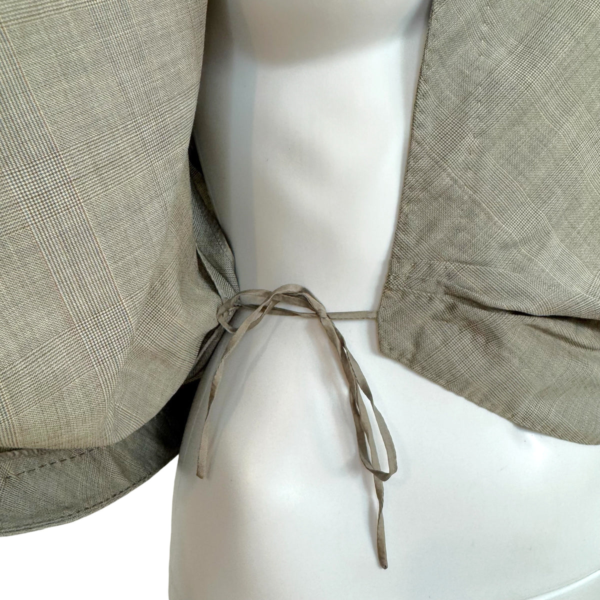 Louis Vuitton Gray Wool Plaid Backless Halter Vest Top