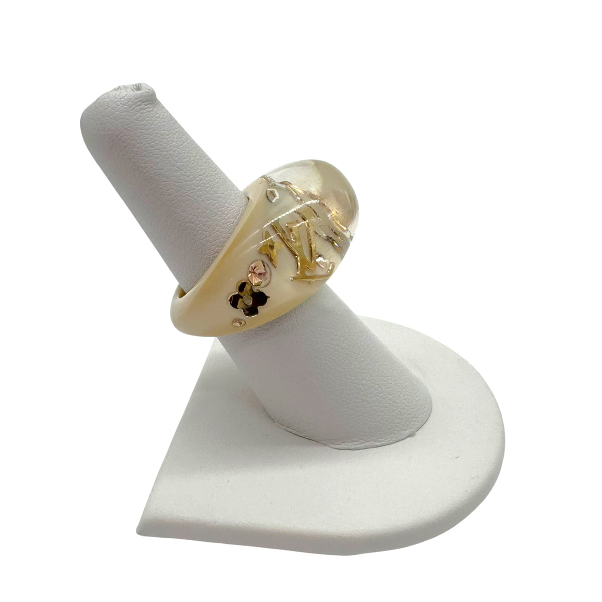Louis Vuitton Bubble Ring Ivory Gold Logo Inclusion