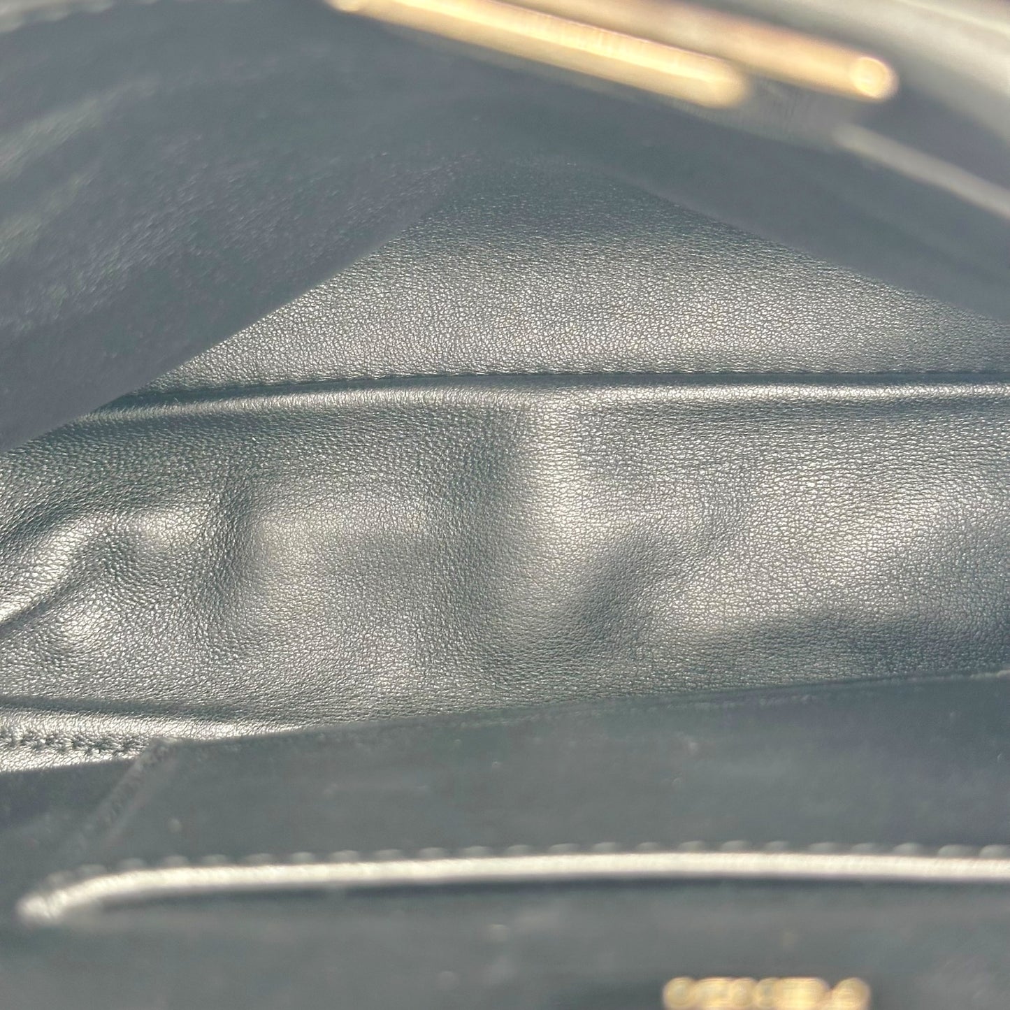 Fendi Mini Peekaboo Bag Black Rabbit Fur Leather Fringe