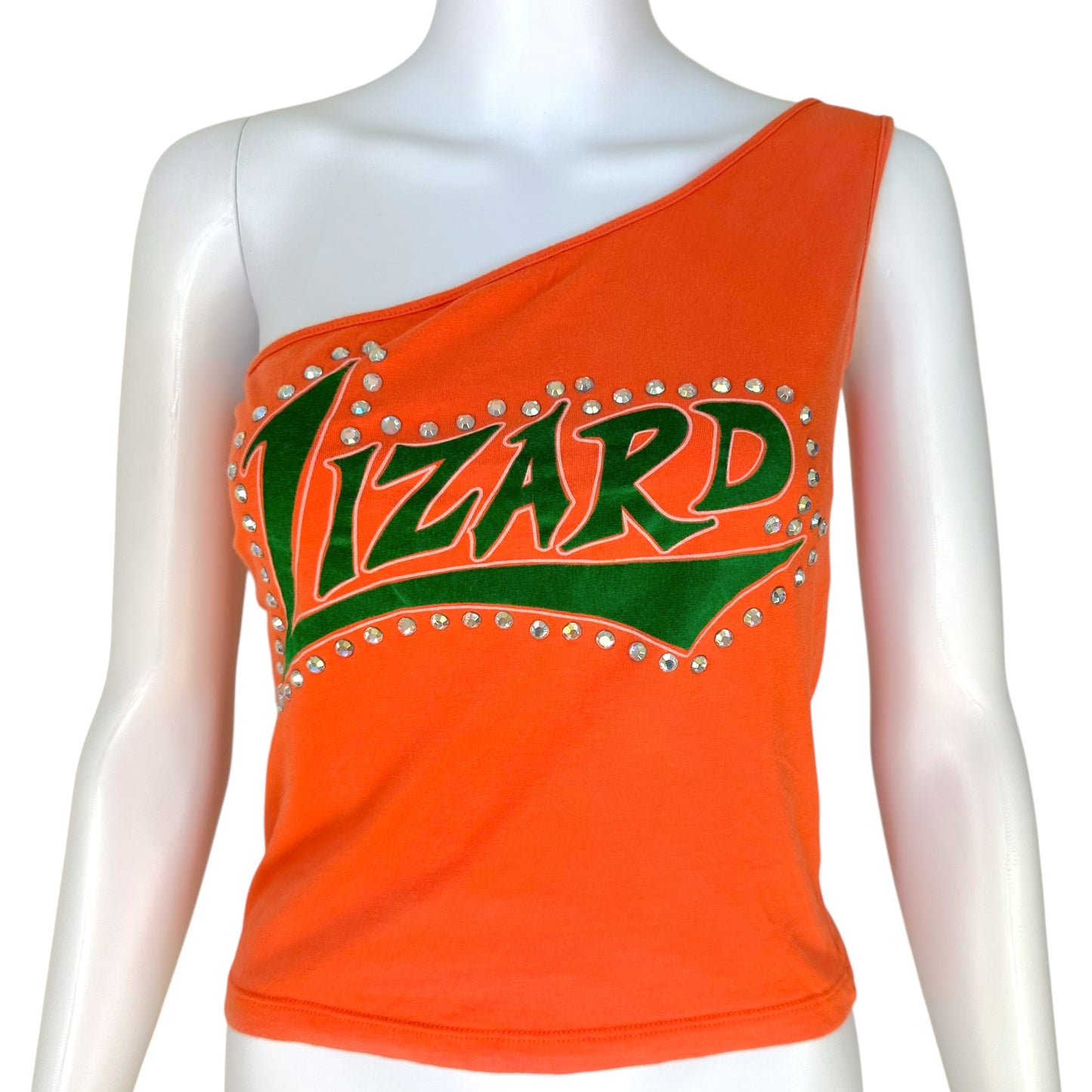 D&G Dolce & Gabbana Orange Lizard One Shoulder Tank Top - Outfit Repeater