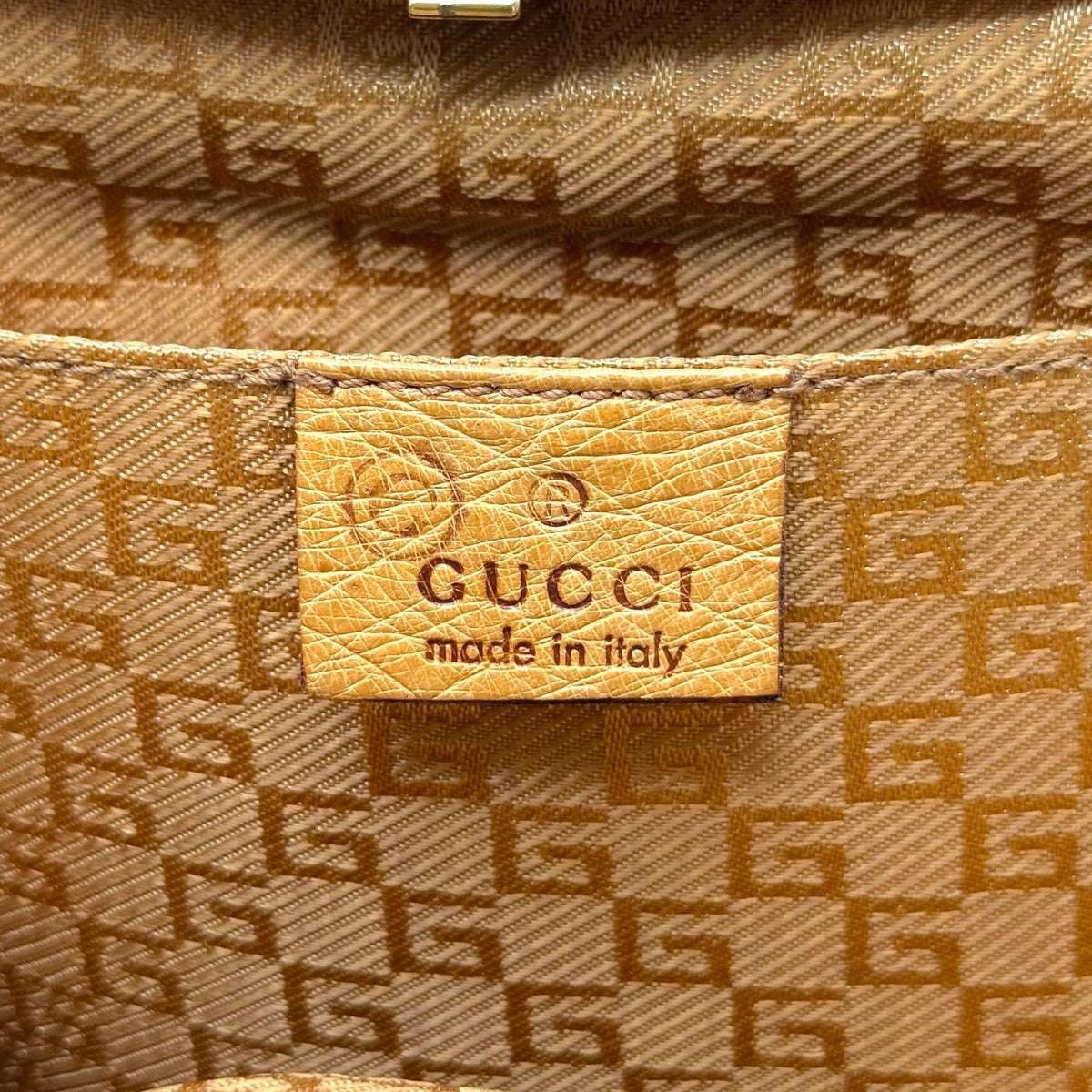 Gucci Shoulder Bag Tan Ostrich Mink Bamboo Handle