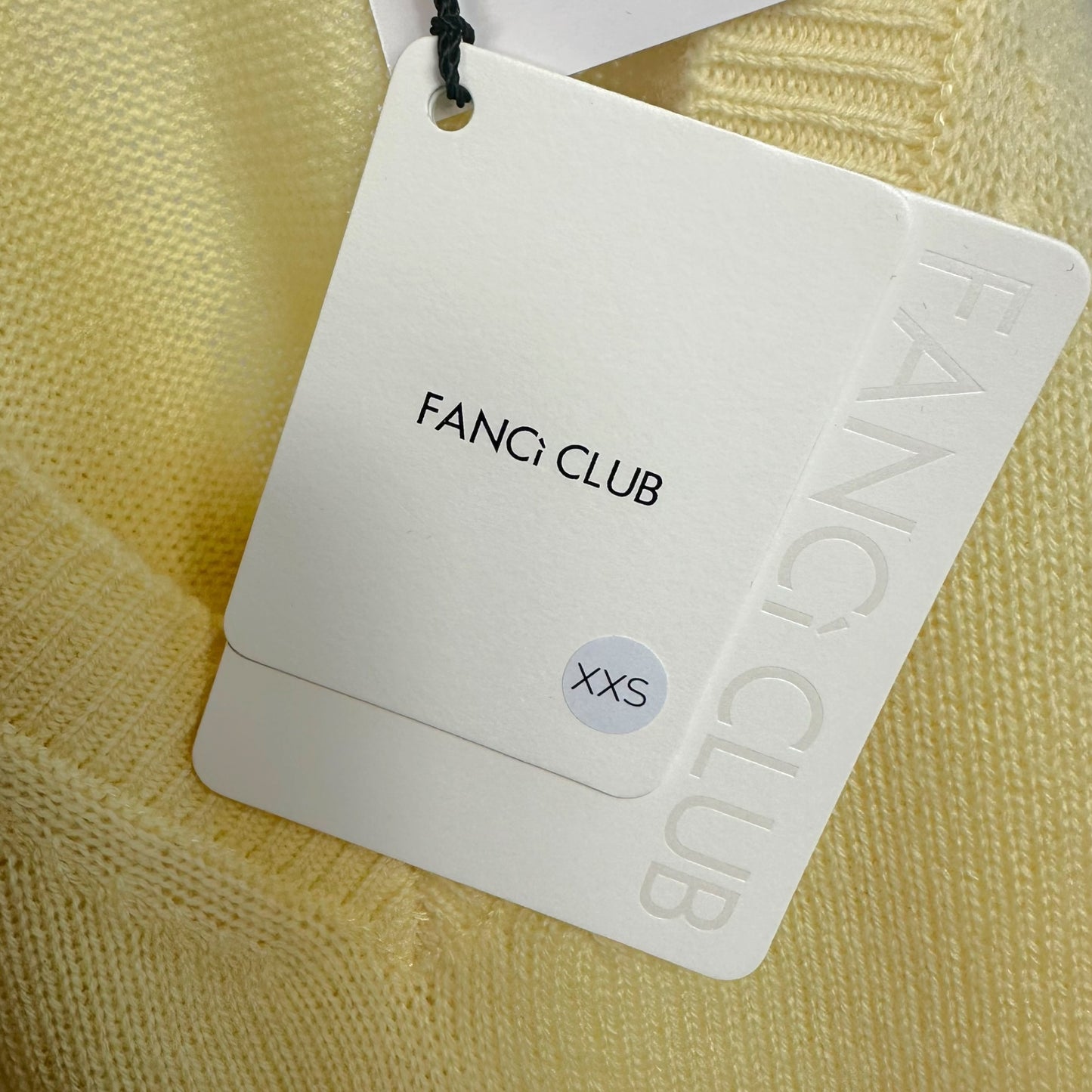 Fanci Club Yellow Cashmere V-Neck Sweater NEW
