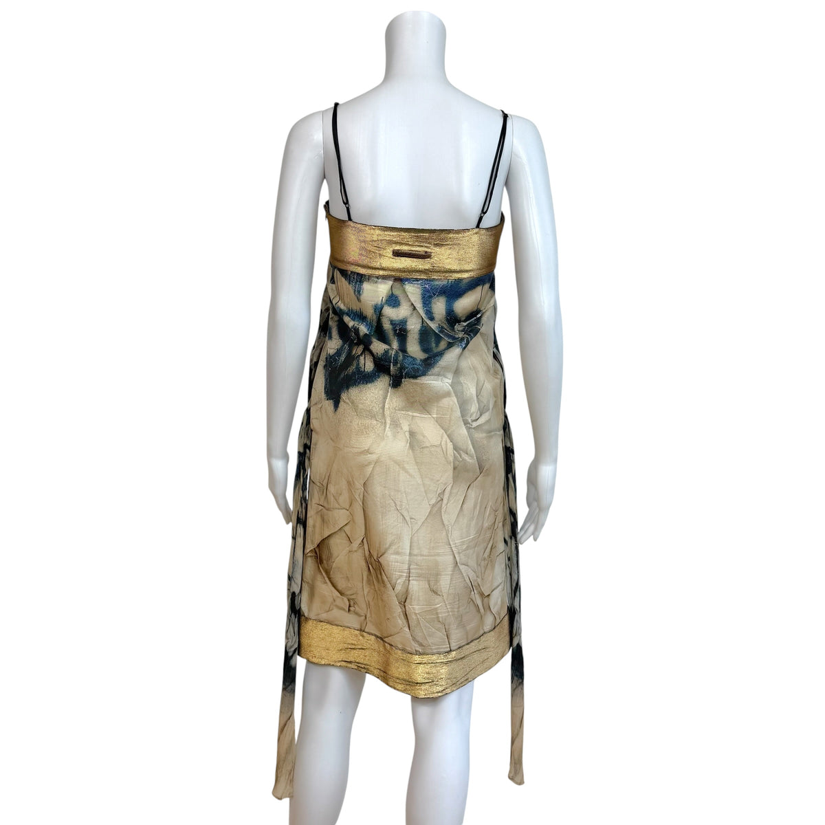 Jean Paul Gaultier Silk Mini Dress Graffiti Print
