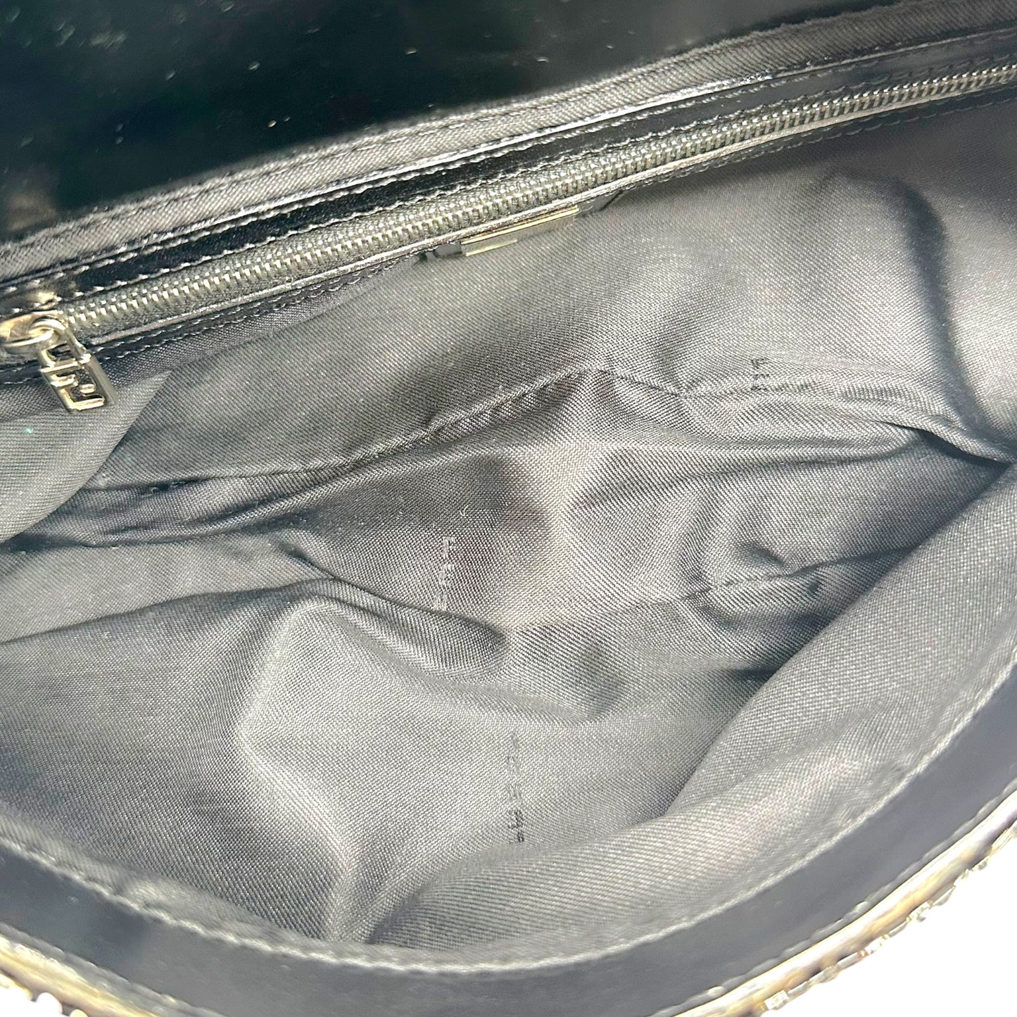 Fendi Black Beaded Baguette Bag