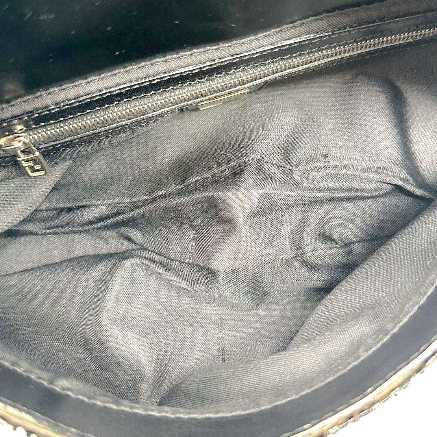 Fendi Black Beaded Baguette Bag