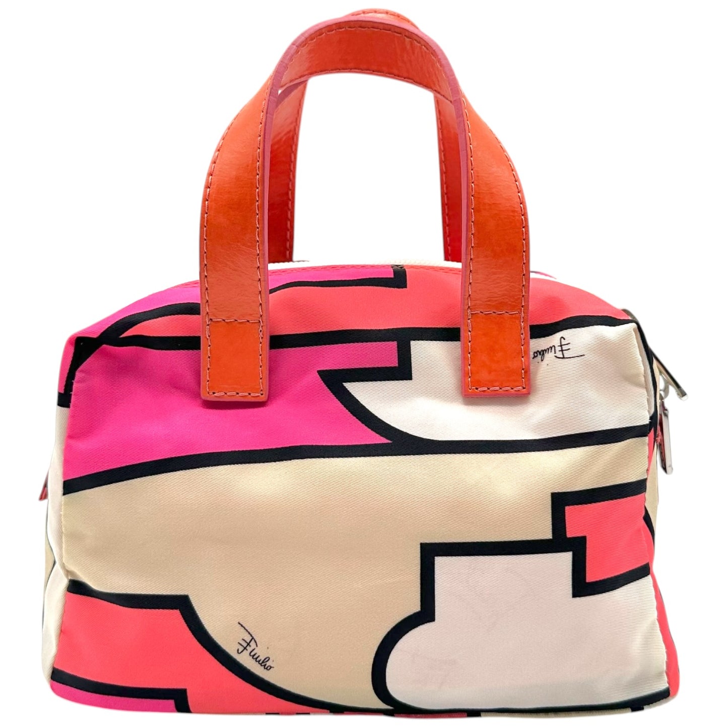 Emilio Pucci Printed Nylon Top Handle Pochette Bag