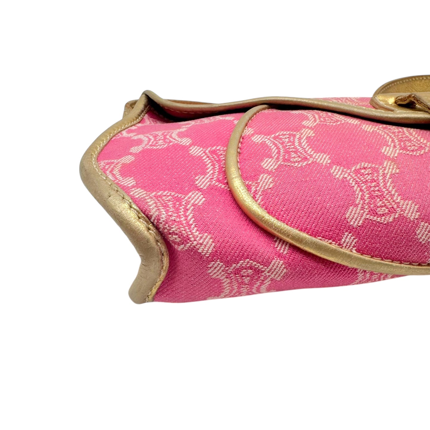 Celine Pink Denim Triomphe Monogram Poulbot Bag - Outfit Repeater