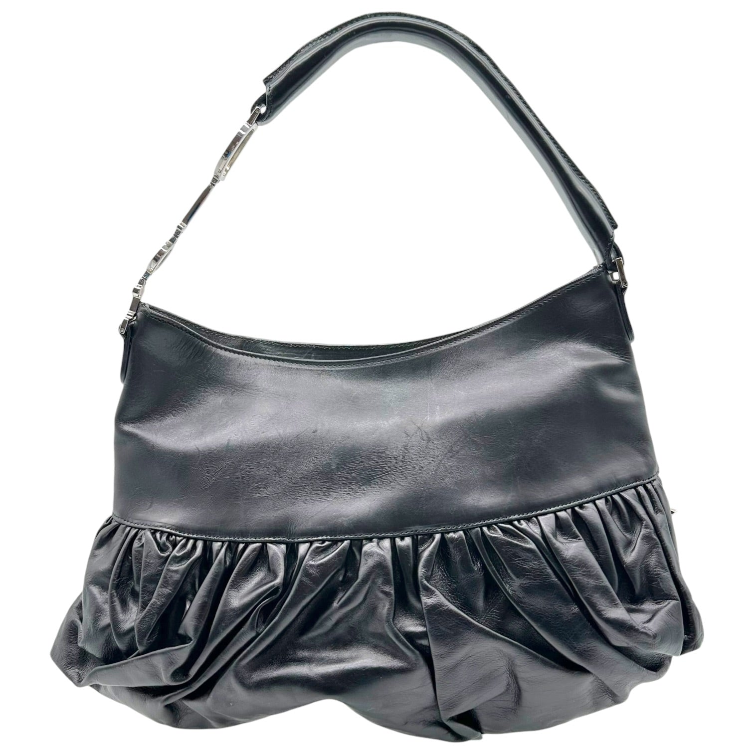 Christian Dior Black Leather Corset Shoulder Bag
