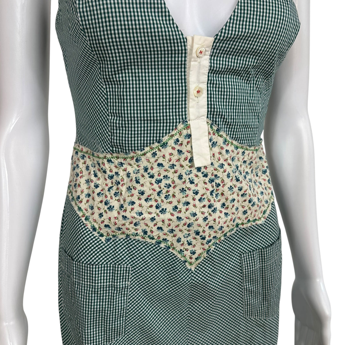 Dsquared2 Spring 2006 Floral & Gingham Patchwork Midi Dress