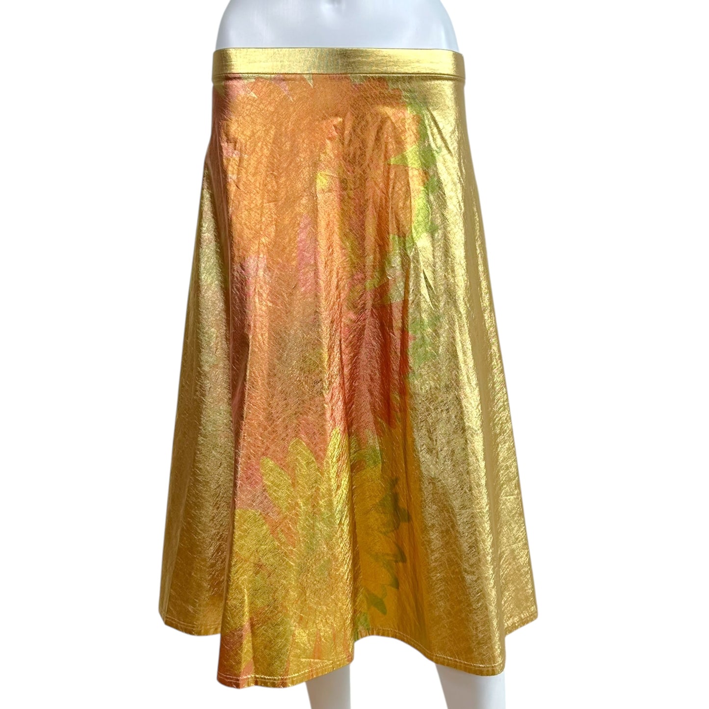 Roberto Cavalli Gold Metallic Lamé Dragonfly Tank Skirt Set