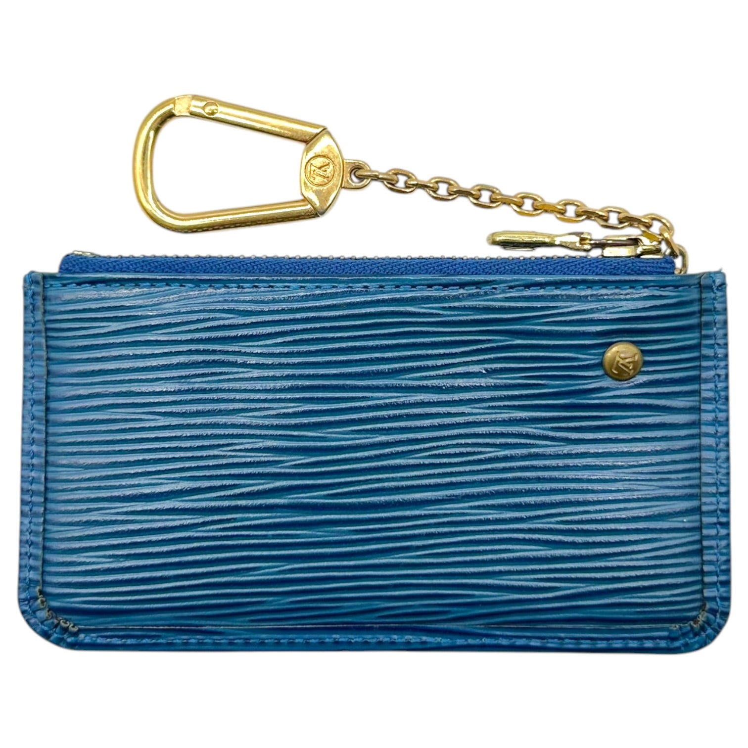 Louis Vuitton Blue Epi Leather Zip Key Pouch