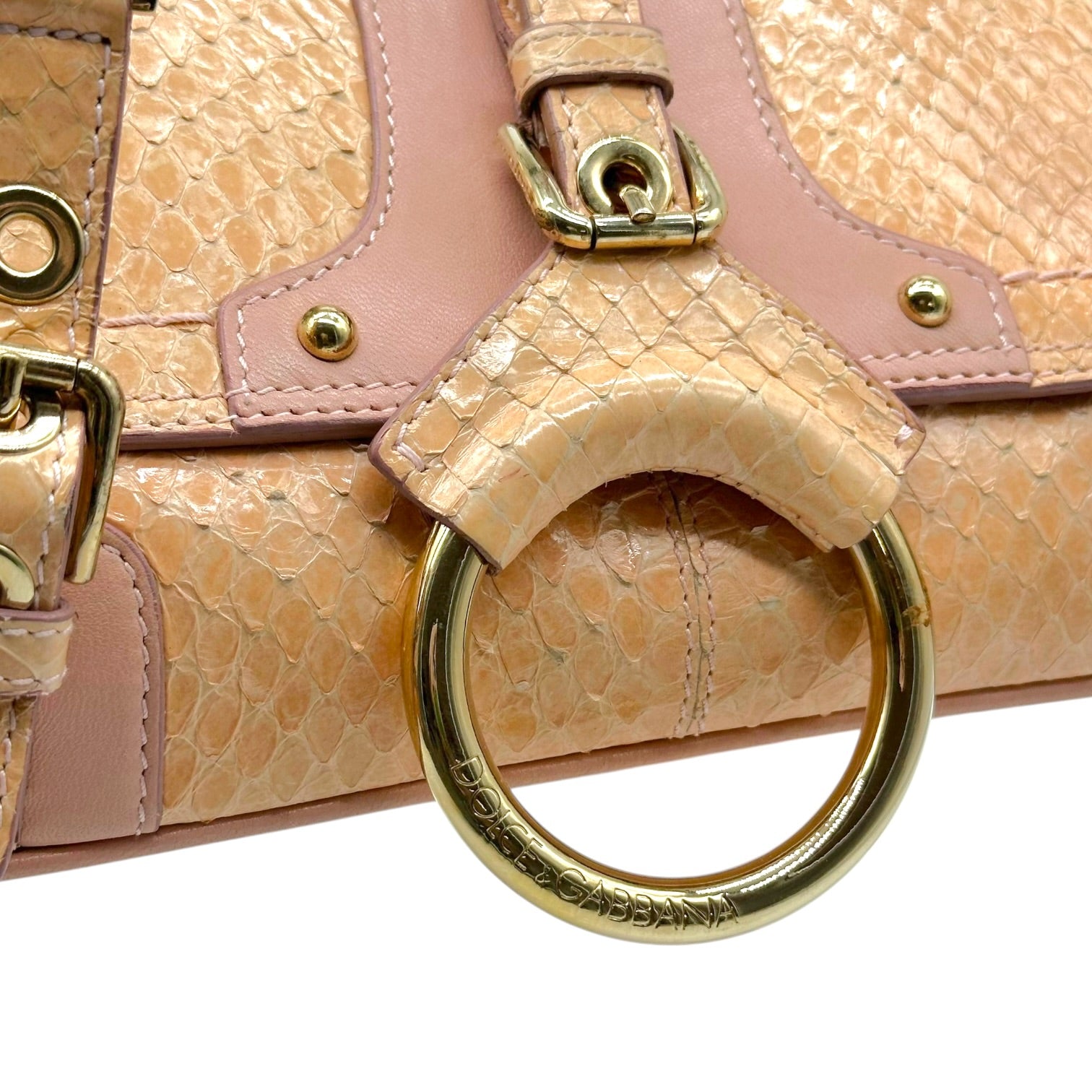 Dolce & Gabbana Light Pink Python East-West Bag