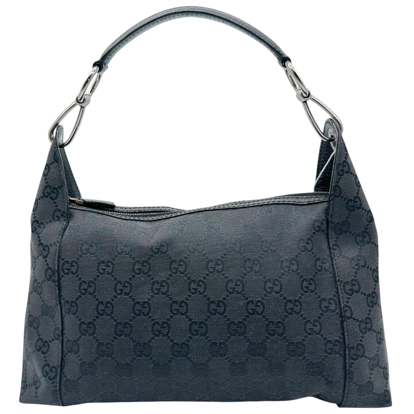 Gucci Black Canvas Monogram Shoulder Bag