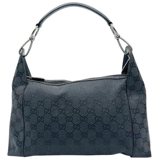 Gucci Black Canvas Monogram Shoulder Bag