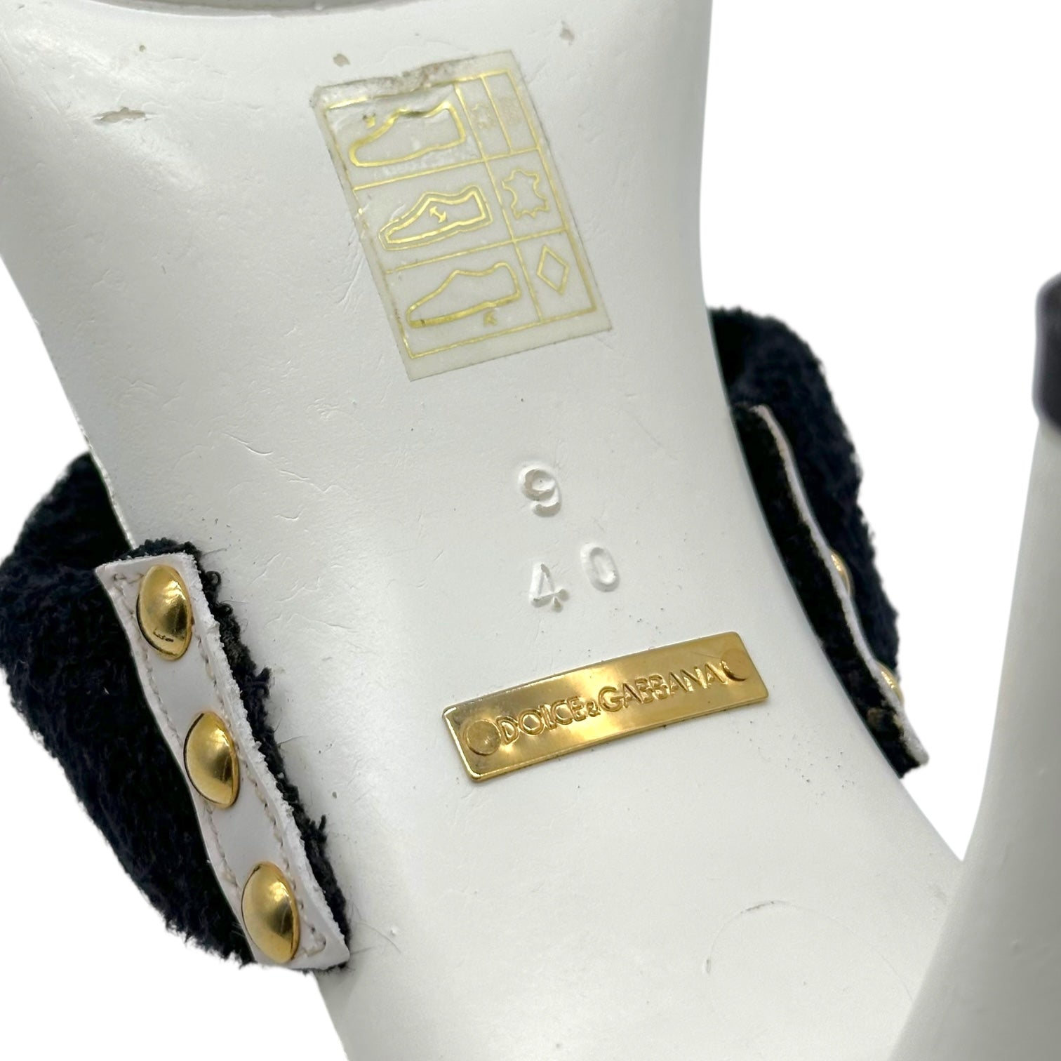 Dolce & Gabbana White & Black Heeled Sandals - Outfit Repeater