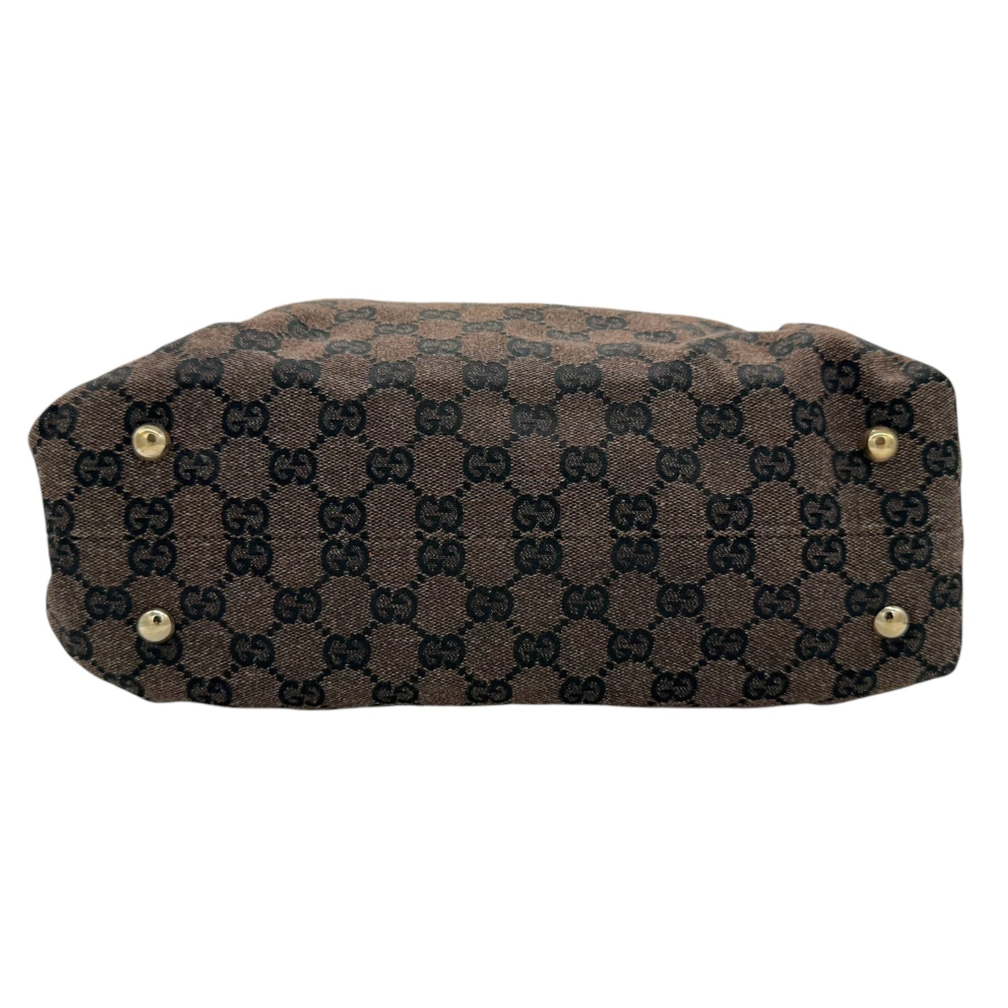 Gucci Brown & Black Monogram Boston Bag