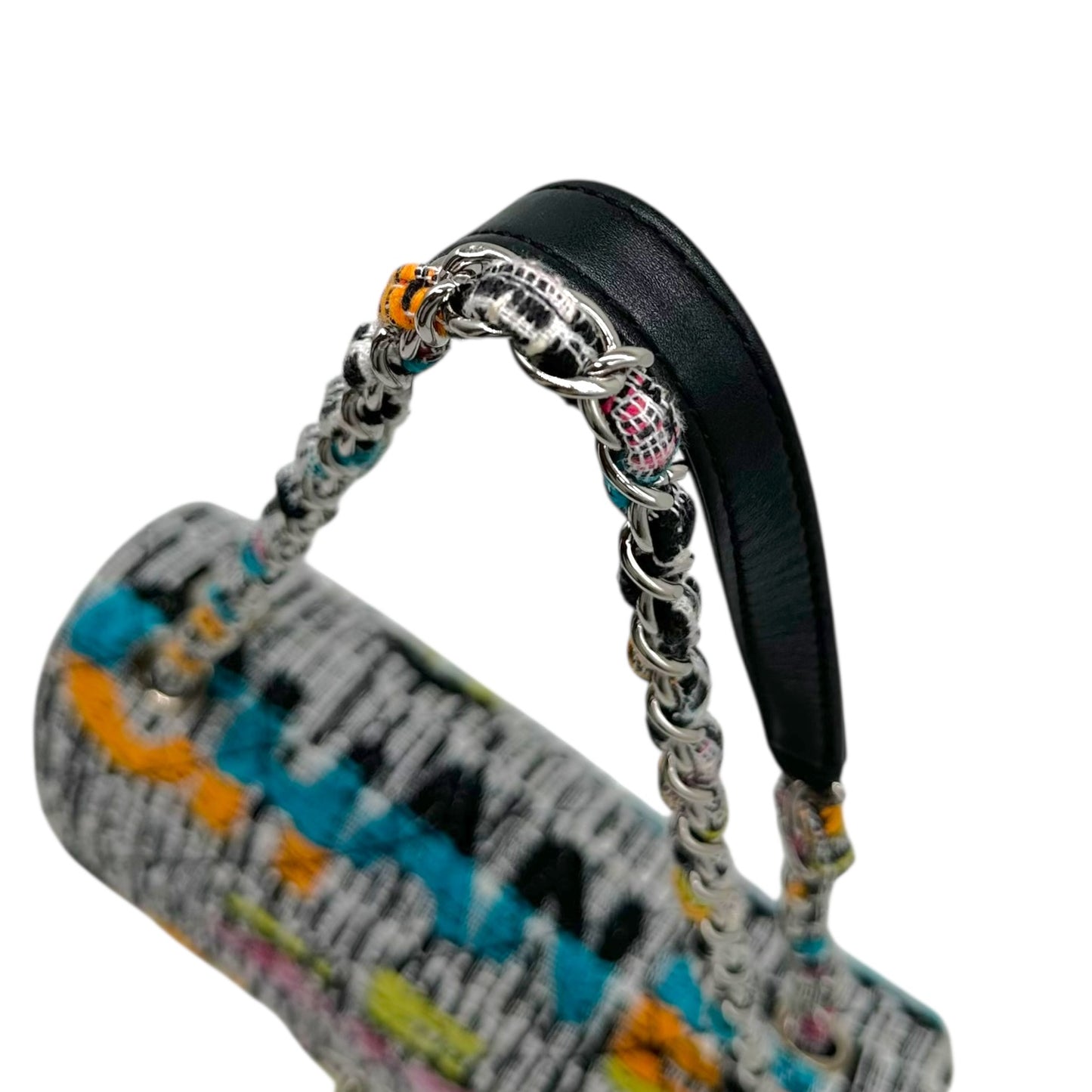 Chanel Multicolor Tweed Logo Medium Flap Bag 2015-16