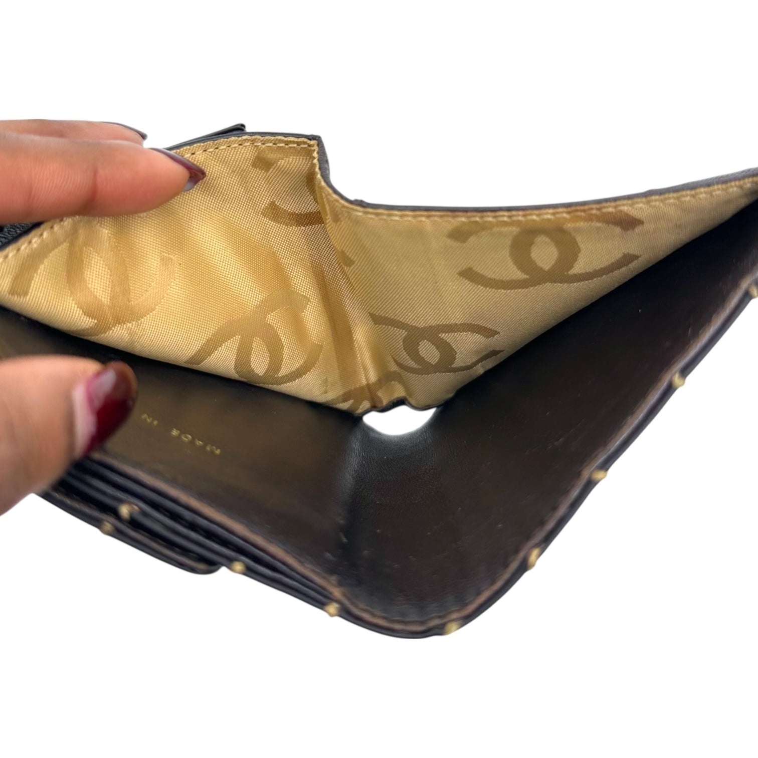 Chanel Wild Stitch Black & Ivory Bi-fold Wallet - Outfit Repeater