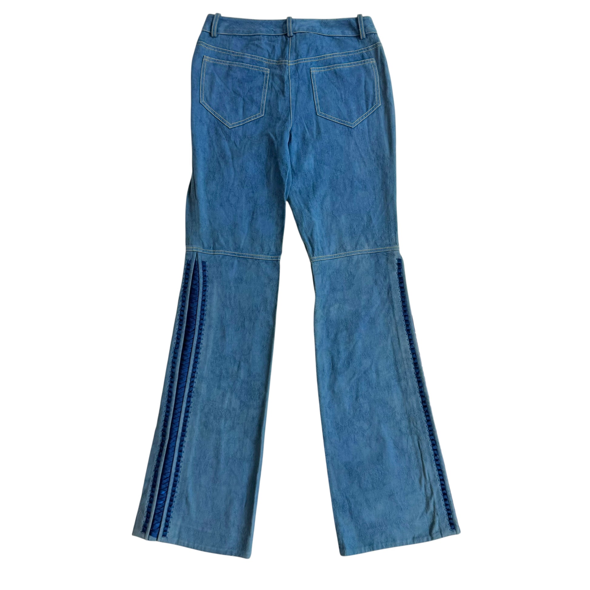 John Galliano Blue Lace Up Side Flare Jeans