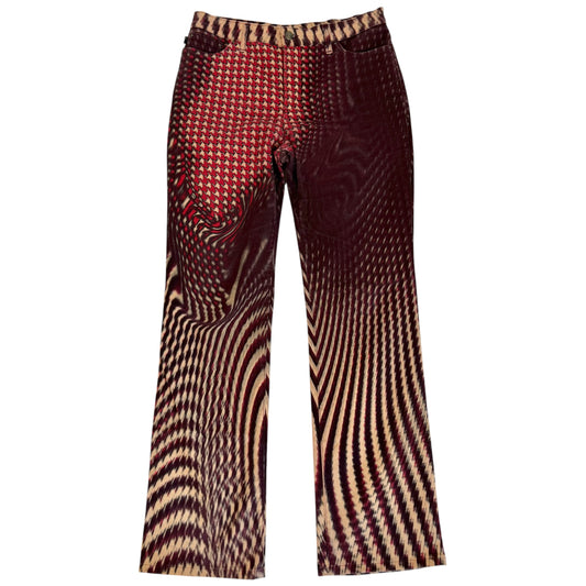 Just Cavalli Roberto Cavalli Burgundy Psychedelic Swirl Print Jeans