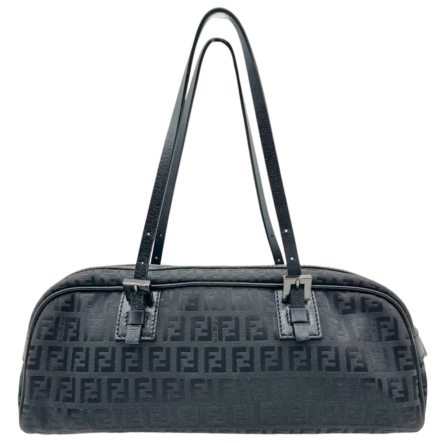 Fendi Black Zucchino Monogram East West Bag