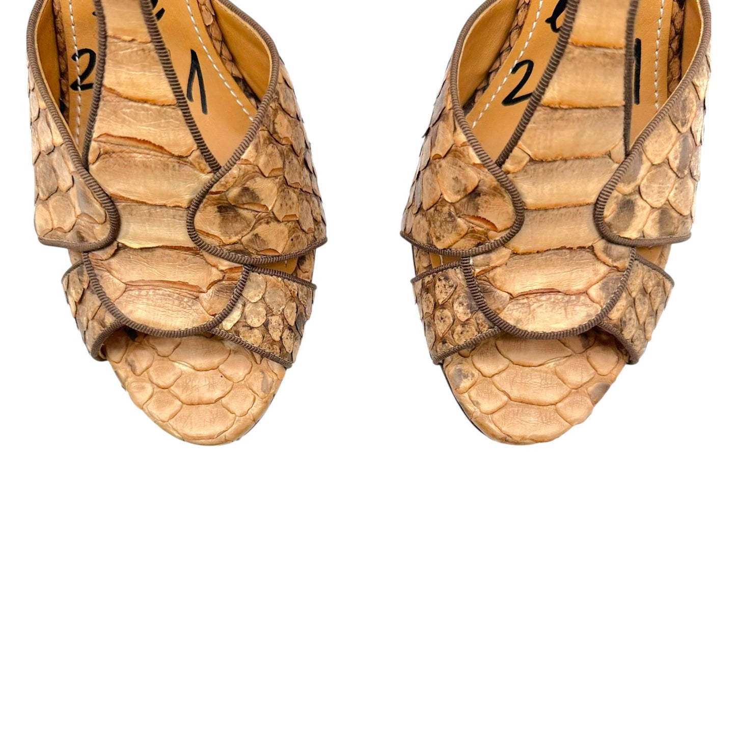 Lanvin 2011 Brown Python Sandal Heels