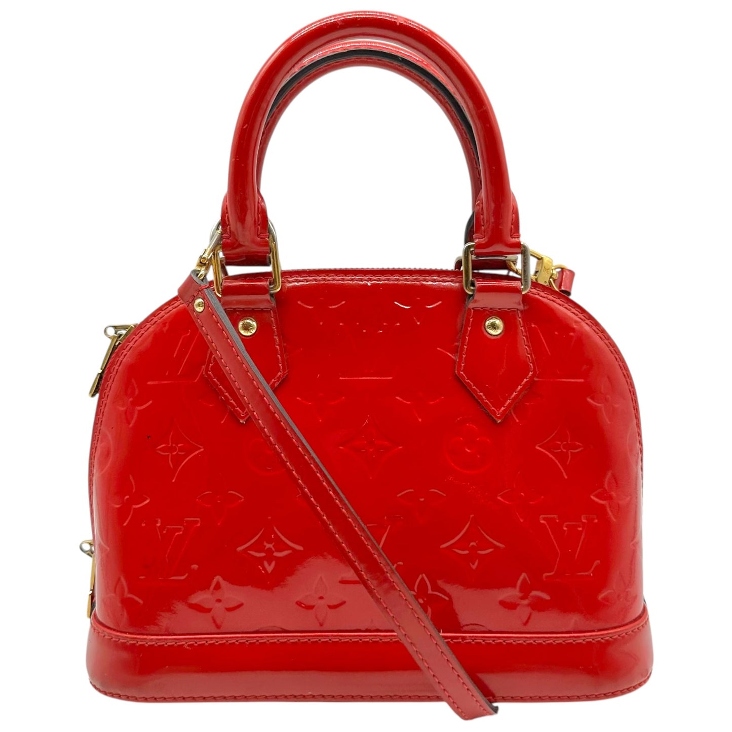 Louis Vuitton Red Patent Vernis Monogram Alma BB 2-Way Bag