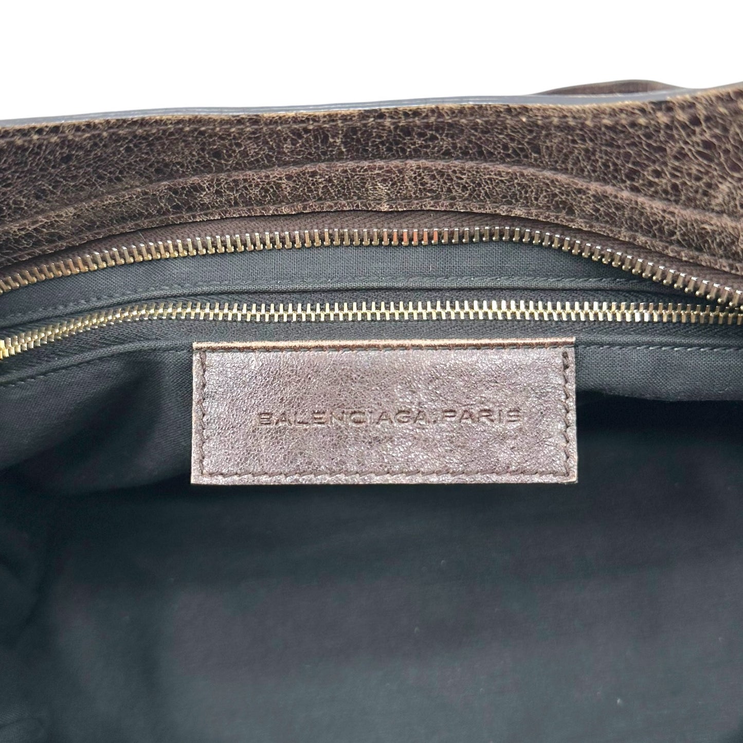 Balenciaga Dark Brown Perforated Leather City 2-Way Bag