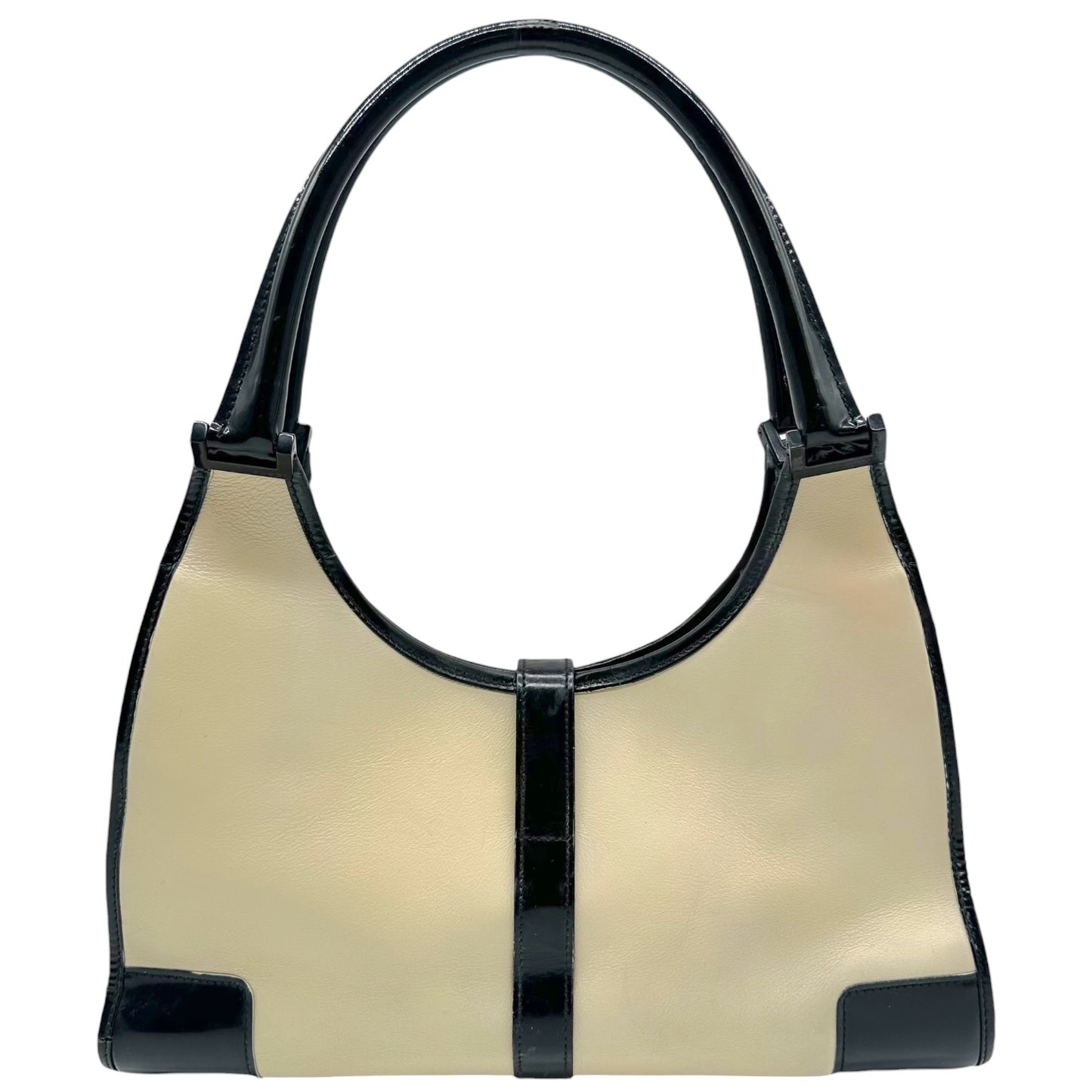 Gucci Black & Ivory Patent Leather Jackie Bag