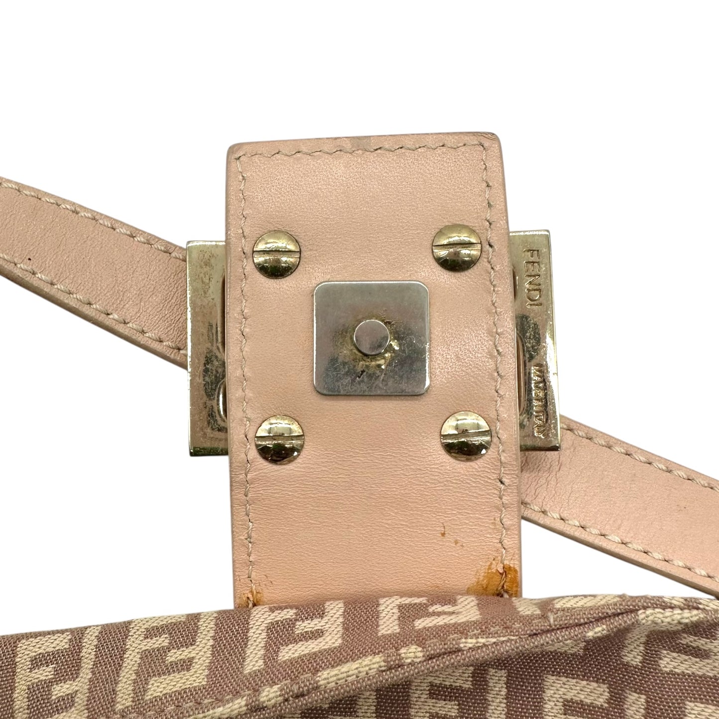 Fendi Pink Zucchino Monogram Foldover Baguette Bag - Outfit Repeater