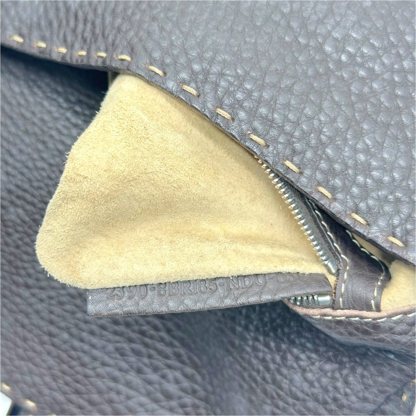 Fendi Brown Leather Selleria Mini Mama Baguette