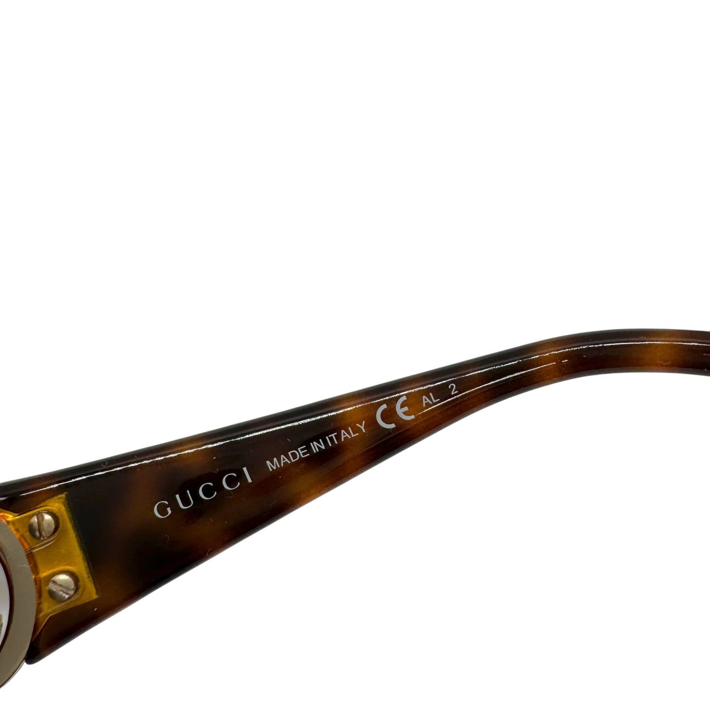 Gucci Tortoise & Gold Oversized GG Logo Sunglasses GG3520 w/ Case