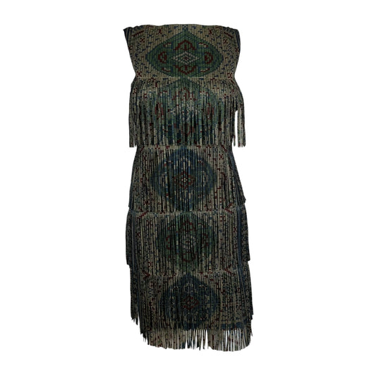 Issey Miyake Pleats Please Jewel-Tone Printed Mini Dress